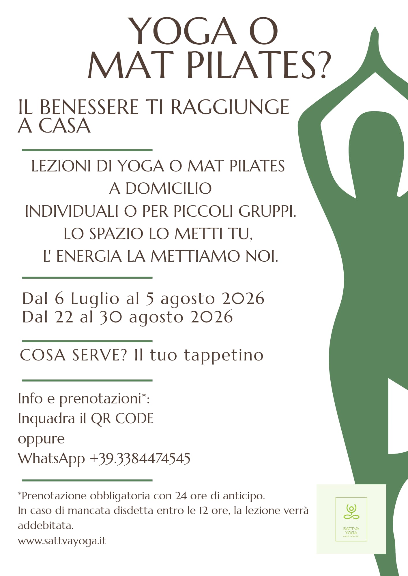 Yoga o Mat Pilates a domicilio